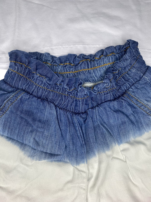Conjunto Infantil Menina Blusa e Short Jeans Elian