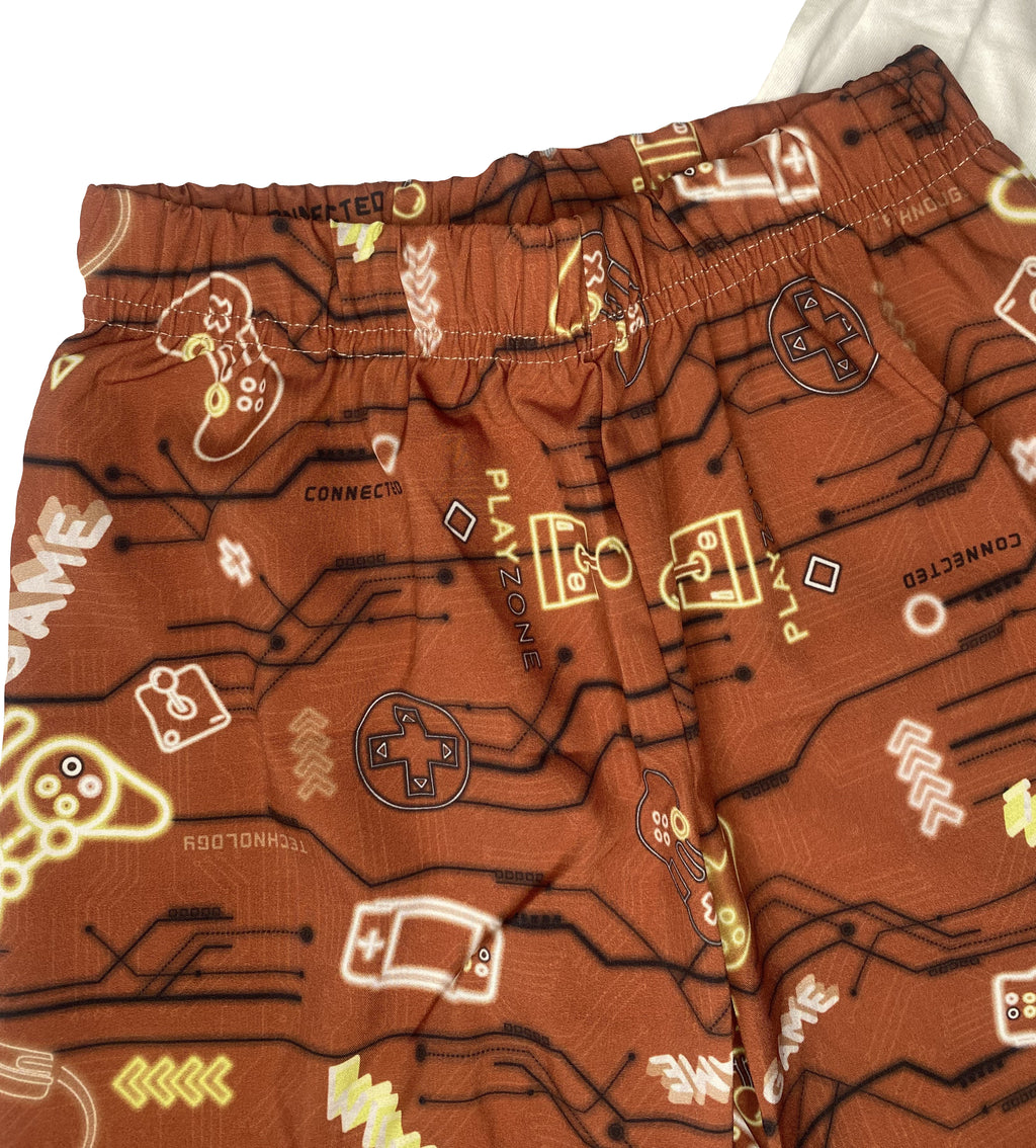 Conjunto Infantil Menino Estampa Game Elian Marrom