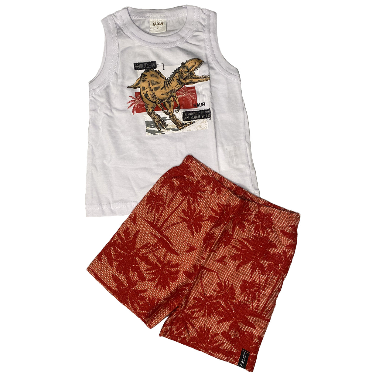 Conjunto Infantil Menino Com Regata e Bermuda Tropical Elian